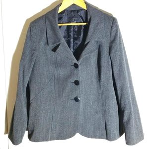Investments 3 button notch label variegated grey blazer jacket
